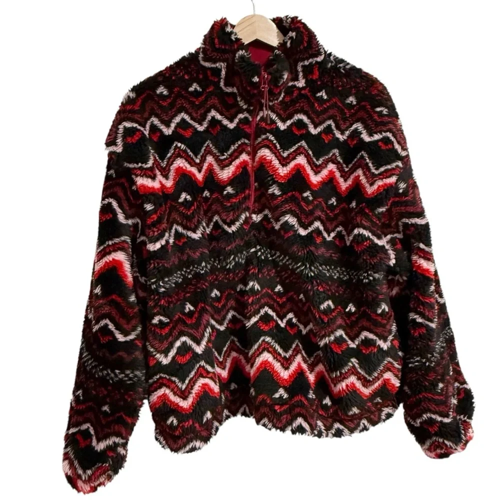 Anthropologie x Beach Riot Leona Slopes Sherpa Quarter-Zip Pullover Size M NWOT - Picture 4 of 15